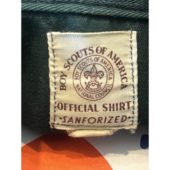 VTG 50s Boys Scouts America Forest Green Explorer BSA Shirt Pin Patches Badges - Picture 6 of 9